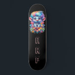 Skateboard *~* Hair Rainbow Troll AP89 Neon Inicial<br><div class="desc">(Código de búsqueda AP89 para elementos Troll y AP88 para elementos de temas medievales) Transferir fácilmente a otros productos Zazzle. Skateboard de fondo NEGRO. Los colores brillantes y tan felices del NÓNICO Arcoiris simplemente emiten las imágenes TROLL y LETRAS. Personalizar / Personaliza tus INICIALES / MONOGRAM. Whimsical Cute divertido Long...</div>