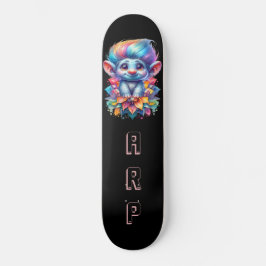 Skateboard *~* Hair Rainbow Troll AP89 Neon Inicial