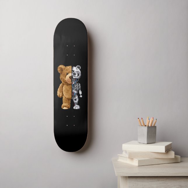 Skateboard Half Bear Half Robot (Arte de la pared)