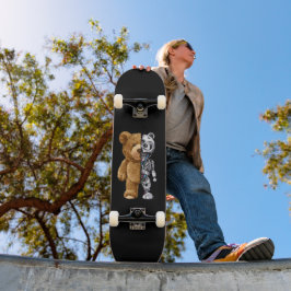 Skateboard Half Bear Half Robot