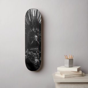 Skateboard Halloween Scary Skull Negro y Blanco
