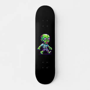 Skateboard Halloween zombie divertido de 8 bits