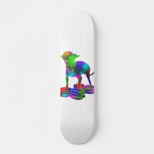 Skateboard Hamburguesa Chihuahua volando
