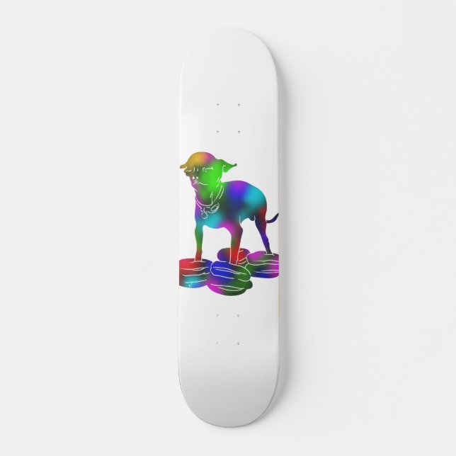 Skateboard Hamburguesa Chihuahua volando (Anverso )