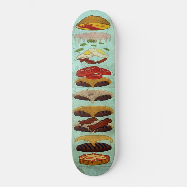 Skateboard Hamburguesa Sucia Con Salsa Especial (Anverso)