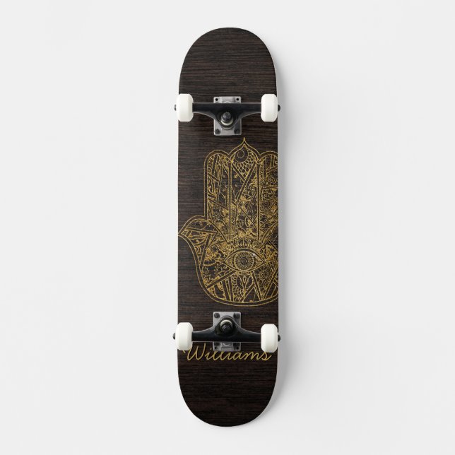 Skateboard HAMSA Mano del diseño de amuleto de símbolo Fátima (Anverso)