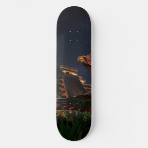 Skateboard Handcrafted Pheasant and the Teotihuacán Pyramid: 