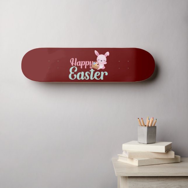 Skateboard HAPPY EASTER divertido conejito de Pascua (Arte de pared (horz))