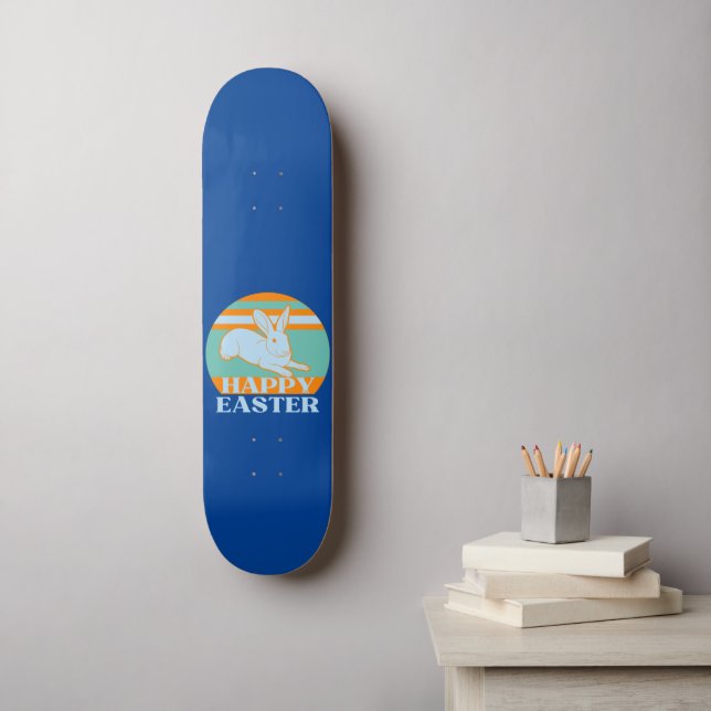 Skateboard HAPPY EASTER divertido idea de regalo de conejito  (Arte de la pared)