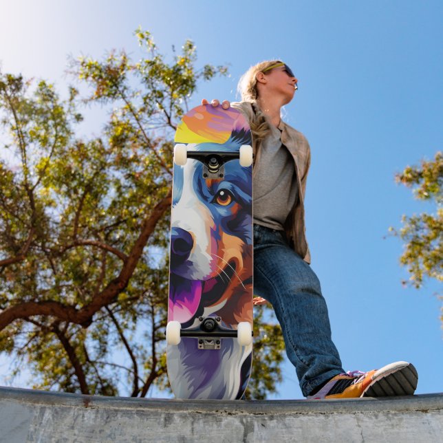 Skateboard Happy Sunpy Watercolor (Exterior 1)