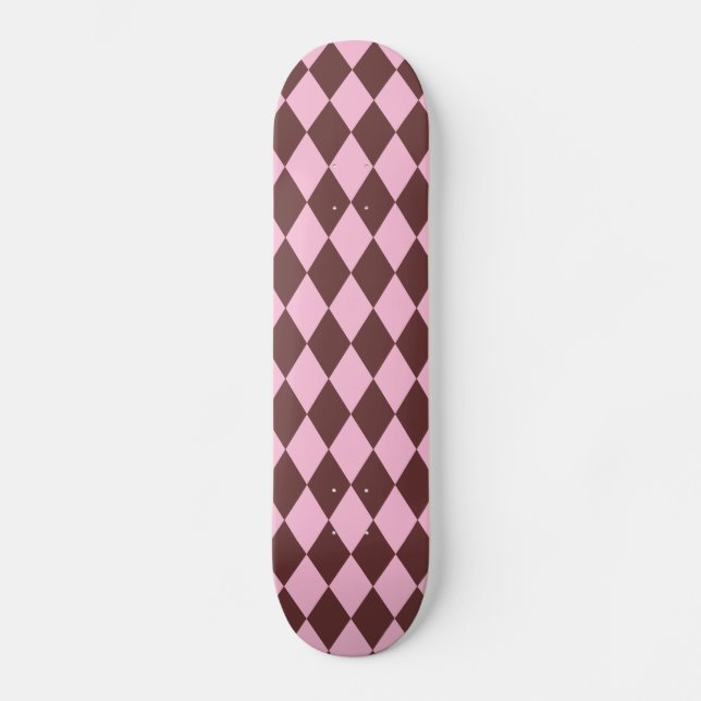 Skateboard Harlequin Brown y Pink (Anverso)