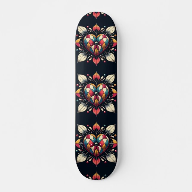 Skateboard Harlequin Heart (Anverso )