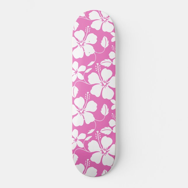 SKATEBOARD HAWAIIAN HULA (HIBISCUS) PINK (Anverso)