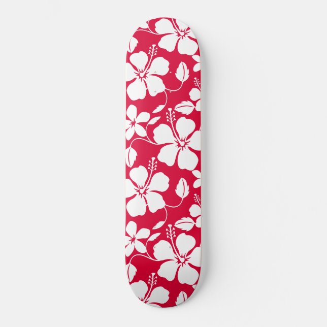 SKATEBOARD HAWAIIAN HULA (HIBISCUS) RED (Anverso)