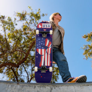 Skateboard Hecho en EE. UU. Bandera Puño Patriótico Completo 