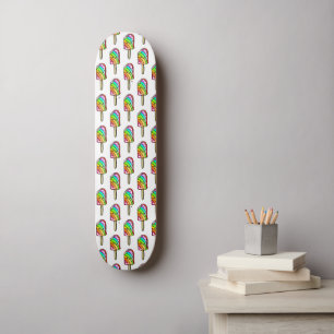 Skateboard Helado de Arcoíris Kawaii
