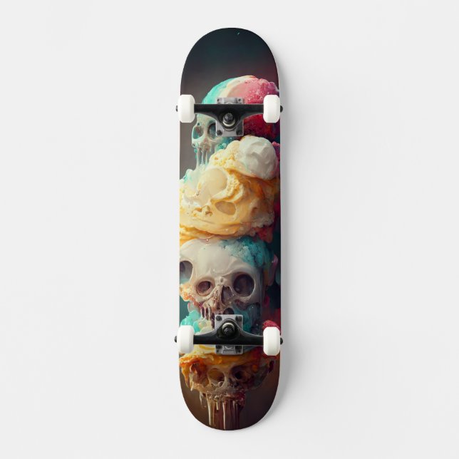 Skateboard helado - Resumen del diseño del cráneo (Anverso)