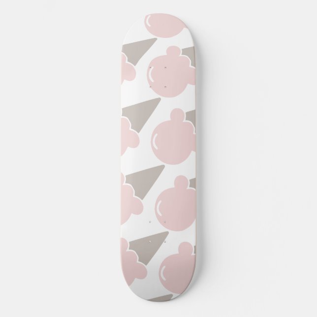 Skateboard Helados Cream Cute Toalla rosa de fresa (Anverso)