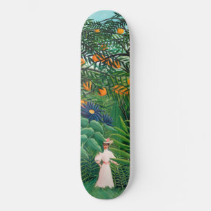 Skateboard Henri Rousseau - Mujer caminando en un bosque exót
