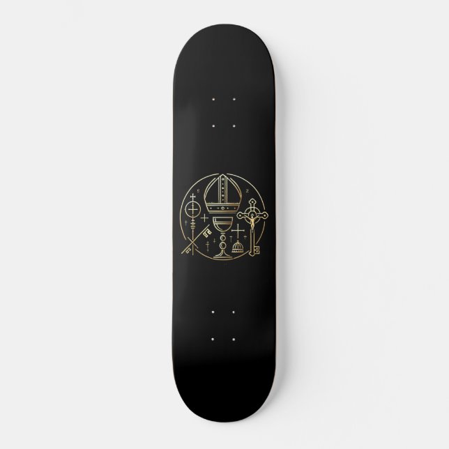 Skateboard Heraldisches Symbol Papst (Anverso)