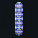 Skateboard Hermosa ave de Kingfisher - acuarela mezclada<br><div class="desc">Hermosa ave de Kingfisher - Pintura de acuarela de color azul exótico</div>