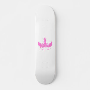 Skateboard Hermosa cabeza unicornio: elige el color de fondo