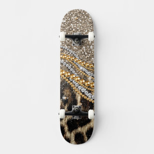 Skateboard Hermosa imagen de animales de moda Leopard Faux