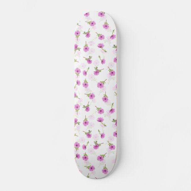 Skateboard Hermosa Lavanda Purple Daisy Flower Design (Anverso)