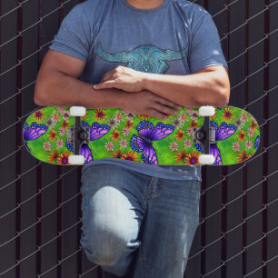Skateboard Hermosa pradera de mariposa morada