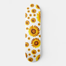 Skateboard Hermosas flores amarillas