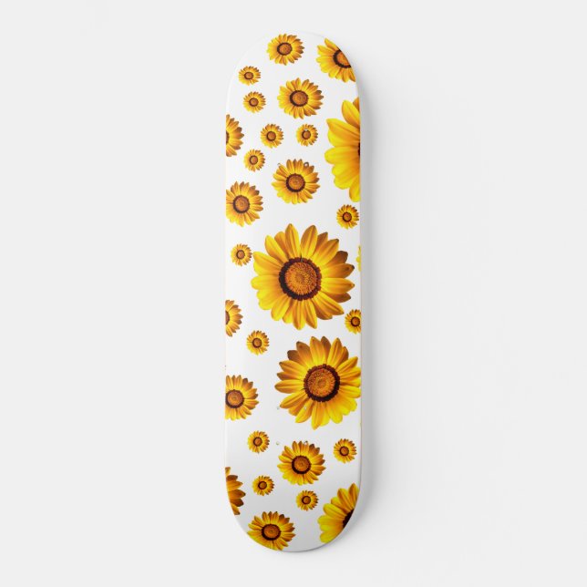 Skateboard Hermosas flores amarillas (Anverso)