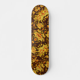 Skateboard Hermosas flores amarillas vintage