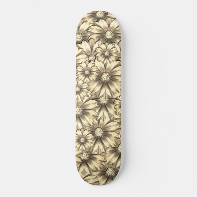 Skateboard Hermosas flores de diamantes - (Anverso)