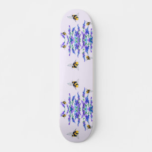 Skateboard Hermosas flores de primavera y abejas vuelan - Dib