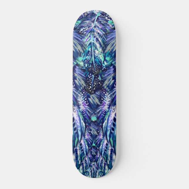 Skateboard Hermosas plumas - Flores exóticas (Anverso)