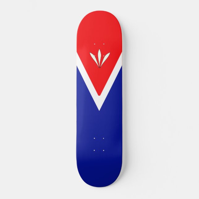 Skateboard Hermoso azul rojo y blanco (Anverso)