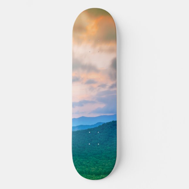 Skateboard Hermoso cielo, nubes rojas (Anverso)