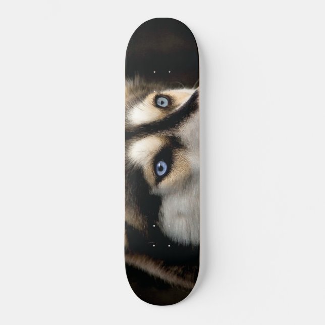 Skateboard Hermoso Cojín decorativo Husky (Anverso)