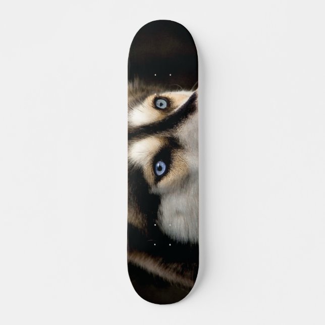 Skateboard Hermoso Cojín decorativo Husky (Anverso )