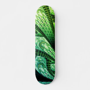 Skateboard Hermoso diseño fractal verde de arte digital