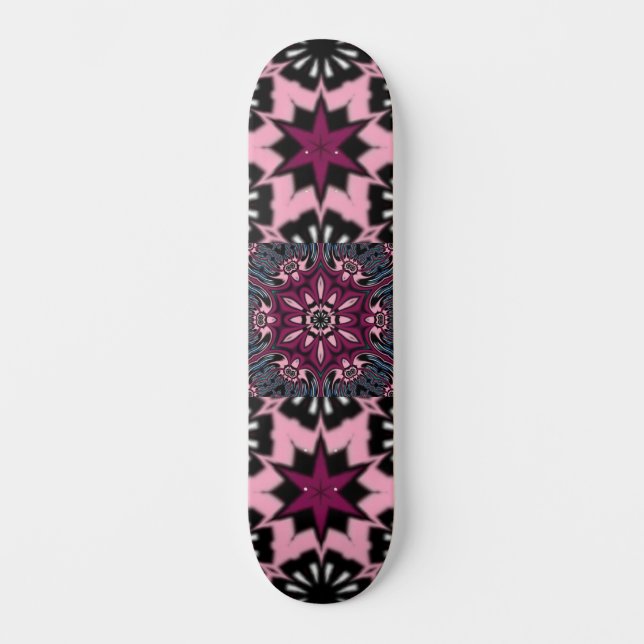 Skateboard Hermoso diseño único de flores de Mandala (Anverso)