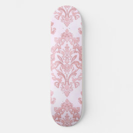 Skateboard Hermoso en rosa patrón de acuarela damasco victori