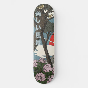 Skateboard Hermoso paisaje japonés