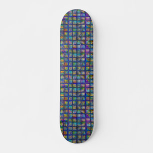 Skateboard Hermoso patrón de cuadrícula de baldosas cuadradas