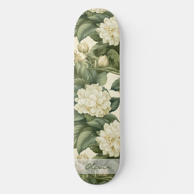 Skateboard Hermoso patrón floral clásico (Anverso)