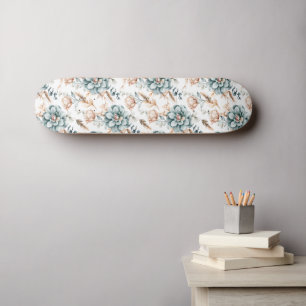 Skateboard Hermoso patrón floral continuo con vintage 