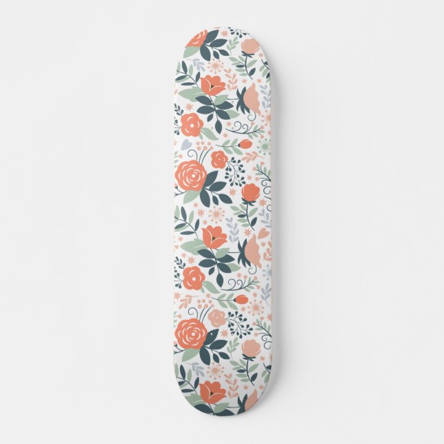 Skateboard Hermoso Patrón Floral Girona (Anverso )