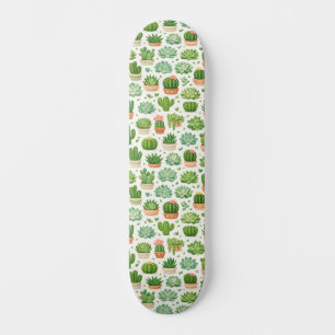 Skateboard Hermoso patrón sin fisuras de plantas suculentas