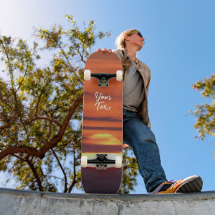 Skateboard Hermoso Personalizado fotográfico Sunset Textos