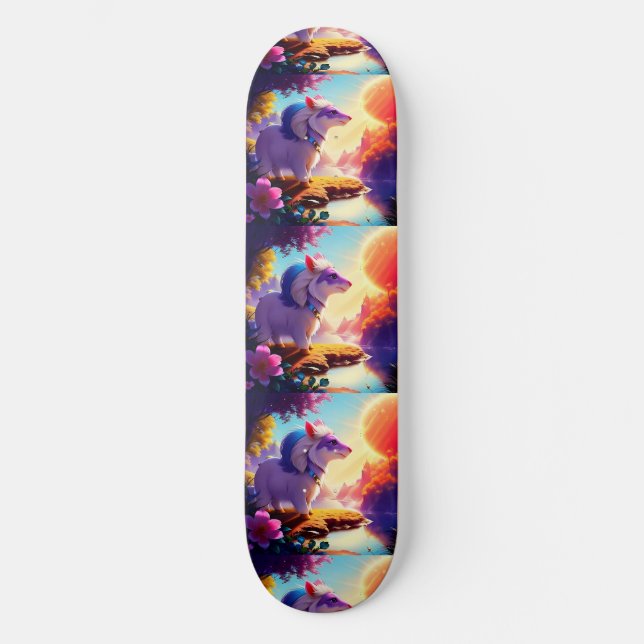 Skateboard Hermoso río Sunshine animal (Anverso)